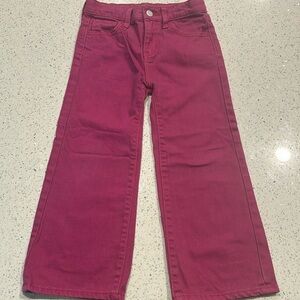 Hot Pink high rise baggy wide leg jeans
